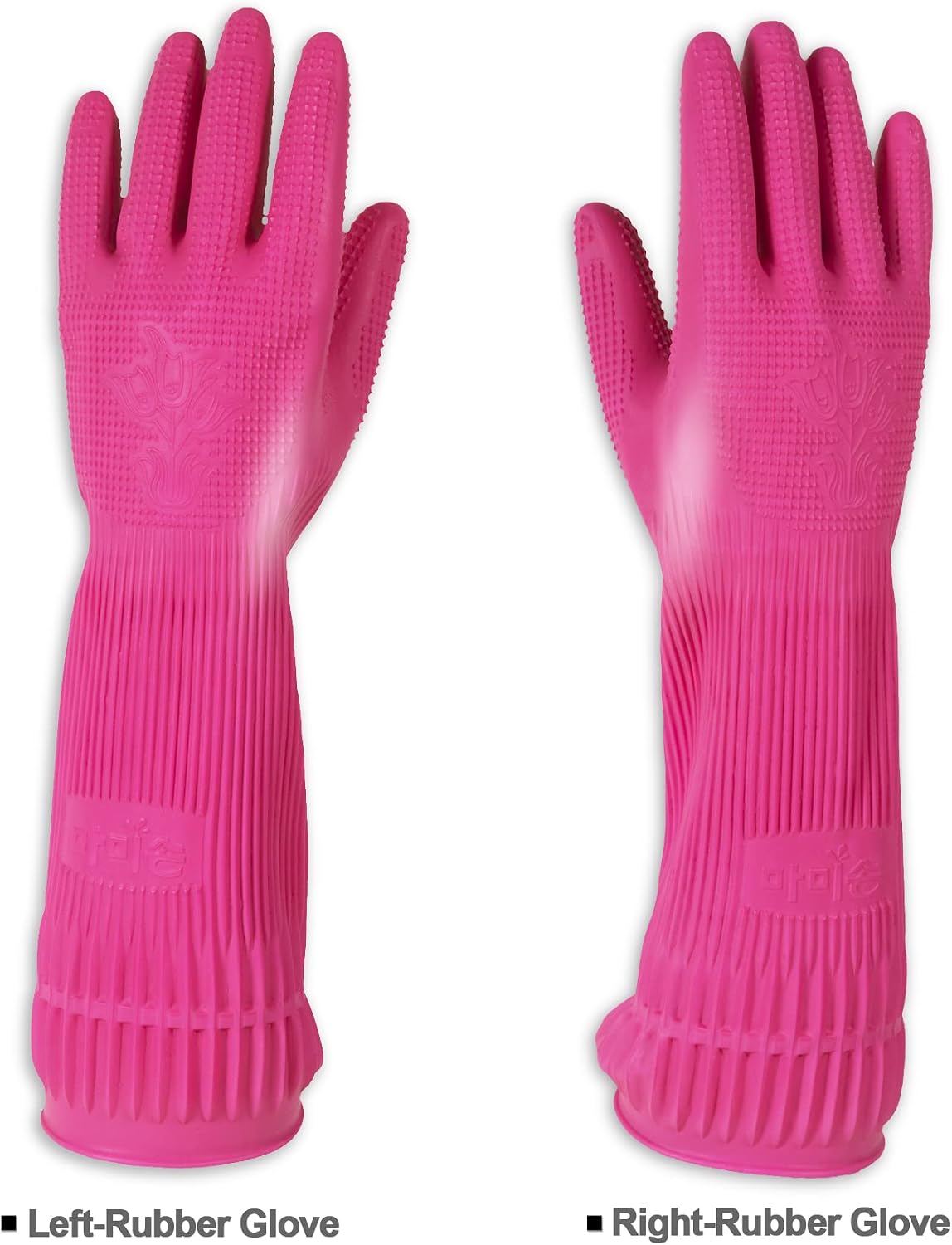 Mamison Quality Kitchen Rubber Gloves New Band Series (1 Pairs, Large). Cleaning Non-Slip Reusable Rubber Gloves. Home and Kitchen Washing, Made in Korea