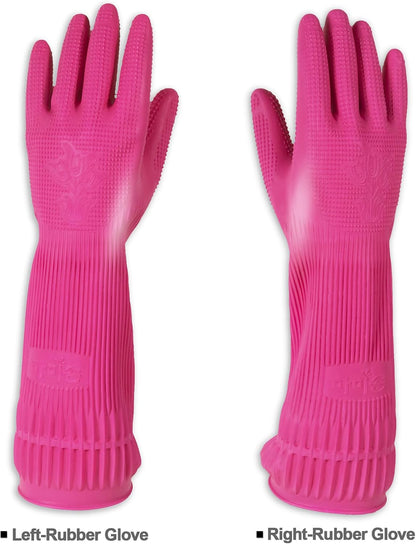 Mamison Quality Kitchen Rubber Gloves New Band Series (1 Pairs, Large). Cleaning Non-Slip Reusable Rubber Gloves. Home and Kitchen Washing, Made in Korea