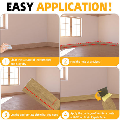 GSCIT Club Wood Grain Repair Tape, 2.4 inch X 15ft Self Adhesive Maple Grain Repair Patch for Tables, Chairs, Baseboards, Doors, Windows, Floors, Handicraft DIY. - Colors A