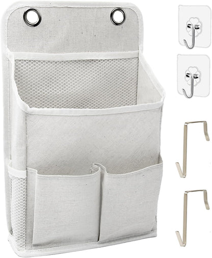 2-Pack Hanging Storage Organizer, Over The Door Hanging Bags/Wall Baskets Storage with Pockets for Home, RV, Office and More (2, Grey)