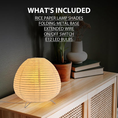 Small Rice Paper Lamp, Japanese Lamp Lantern Table Lamp, Paper Table Lamp, Lantern Lamps for Desk Bedrooms Bedside Night Light (Tower)