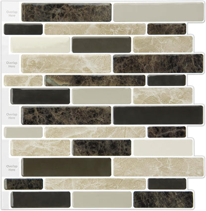 WOWSTAR 10-Sheet Peel and Stick Backsplash Tile for Kitchen Wall, Back Splash Stick On Tiles for Kitchen (12"x 12", Gray)