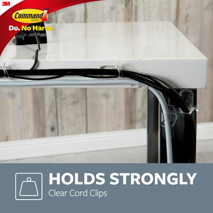 Command Round Cord Clips, Damage Free Hanging Cable Clips, No Tools Wall Clips for Hanging Electrical Cables, 40 Clear Cord Clips and 48 Command Strips
