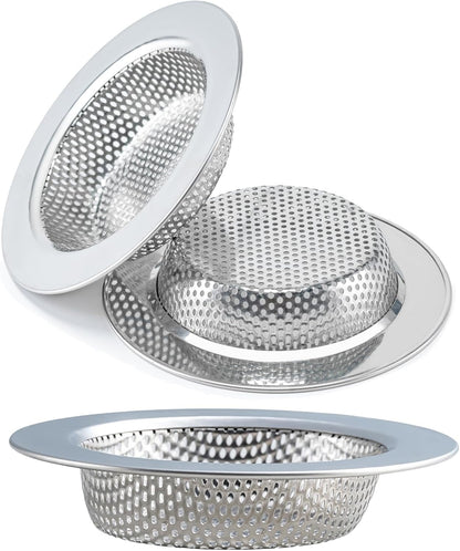 Honmein 2 Pcs Sink Strainer for Most Kitchen Sink Drain Basket, Upgraded Double-Layer Safe Design Kitchen Sink Strainer (Outer Diameter 4.5 Inch)
