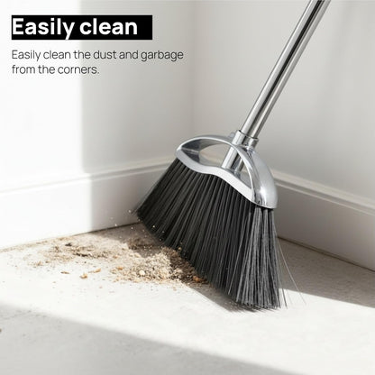 Outdoor Stiff Bristles Angle Broom Heavy Duty Sweeping Patio Broom with Long Handle for Garage Garden Commercial and Industrial
