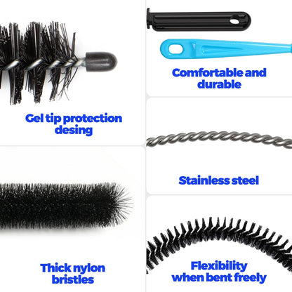 Holikme Dryer Vent Cleaner Kit - 5 Piece Flexible Snake Tool for Lint Removes & Hair Clogs, Suitable for Drain Pipes,Condenser, Refrigerator Coils, Radiators, Toilets, Sinks & Tile Grout