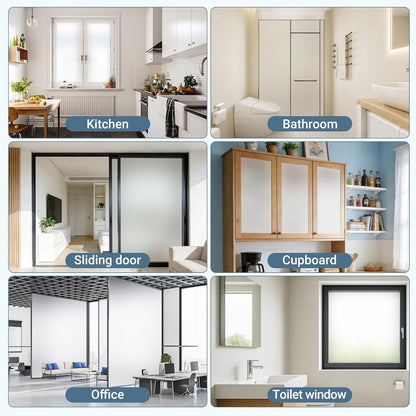 Lovepea Pure Frosted Glass Window Privacy Film 24 Hour Two Way Privacy, Removable, Static Cling, Ideal for Privacy scenarios Such as Home Office Doors and Windows (17.5 x 78.7 Inch)