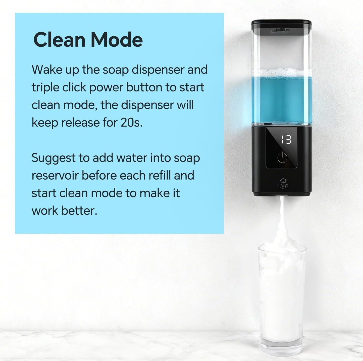 LAOPAO Soap Dispenser, Automatic Soap Dispenser Wall Mount Rechargeable Foaming Soap Pump for Bathroom Kitchen, Touchless Foam Soap Dispenser for Dish/Hand/Shower Soap, Home & Commercial, 540ml, White