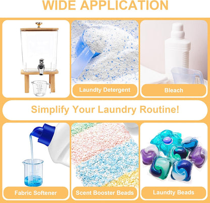 Containers for Laundry Detergent Liquid Dispenser with Stainless-Steel Tap Laundry Softener Dispenser, Liquid Soap Fabric Softener Container for Laundry Room (Square)