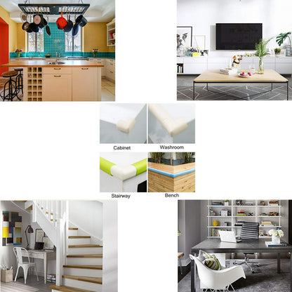 M2cbridge L Shape Extra Thick Furniture Edge Wall Corner Guard Desk Edge Cushion Bumper 6.5 Ft (Off White)