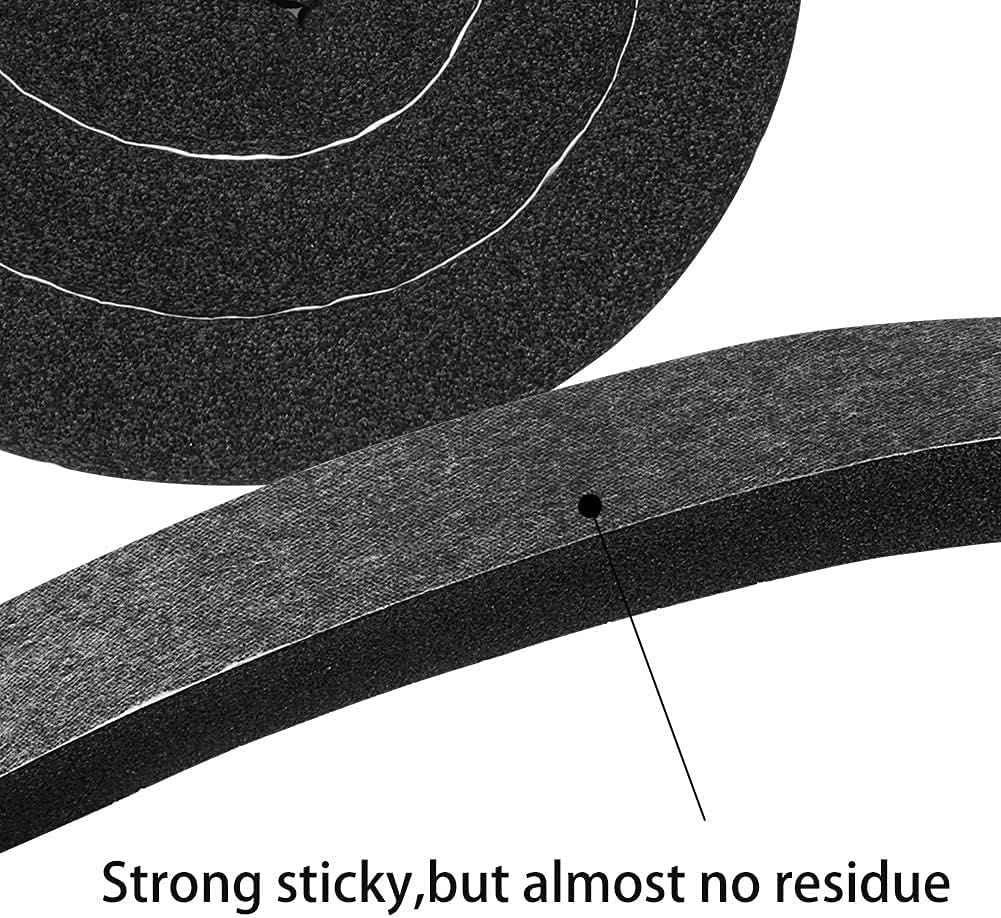 Seal Foam Tape,1/2 Inch W x 1/8 Inch T Weather Stripping for Door and Window,High Density Single Sided Closed Cell Door Insulation Weather Strip, 3 Rolls Total 50FT Black