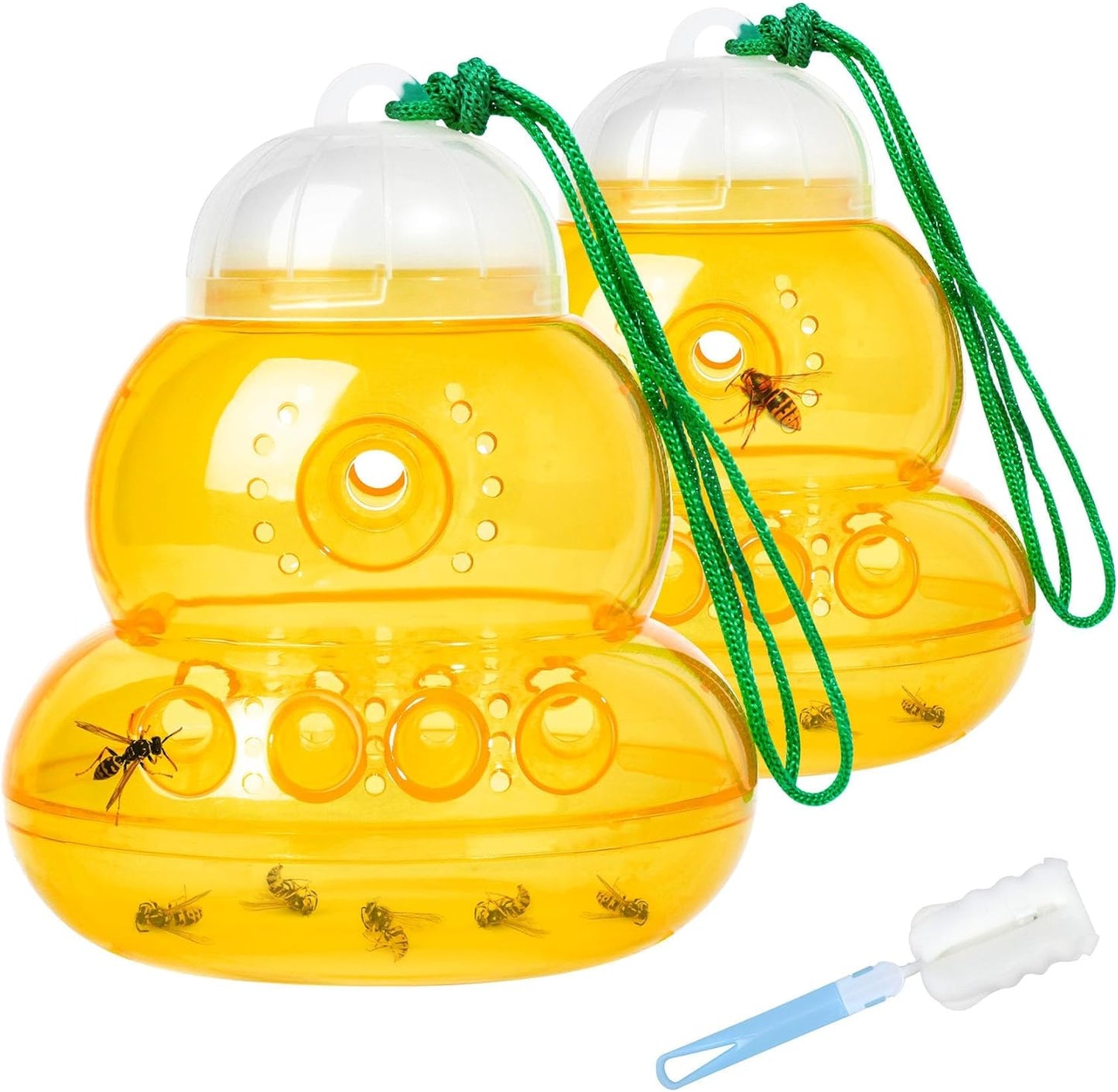 2 Pack Reusable Wasp Traps Outdoor Hanging | Yellow Jacket Trap Carpenter Bee Traps for Outside Hornet Trap Wasp Catcher for Outdoors, Wasps Killer Garden, Farm