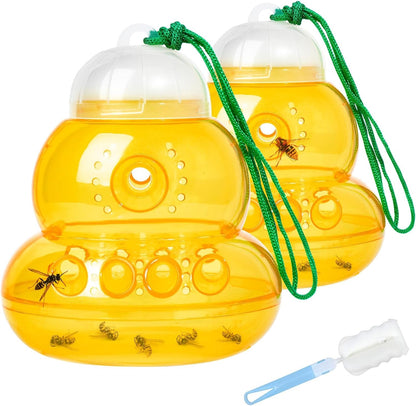 2 Pack Reusable Wasp Traps Outdoor Hanging | Yellow Jacket Trap Carpenter Bee Traps for Outside Hornet Trap Wasp Catcher for Outdoors, Wasps Killer Garden, Farm