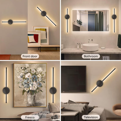TaoFiaCo Battery Operated Wall Sconces Set of Two,Rechargeable Wall Sconces Set of 2 with Remote Control Dimmable Wall Light Decor for Living Room, Bathroom for, 24 Inch, Gold