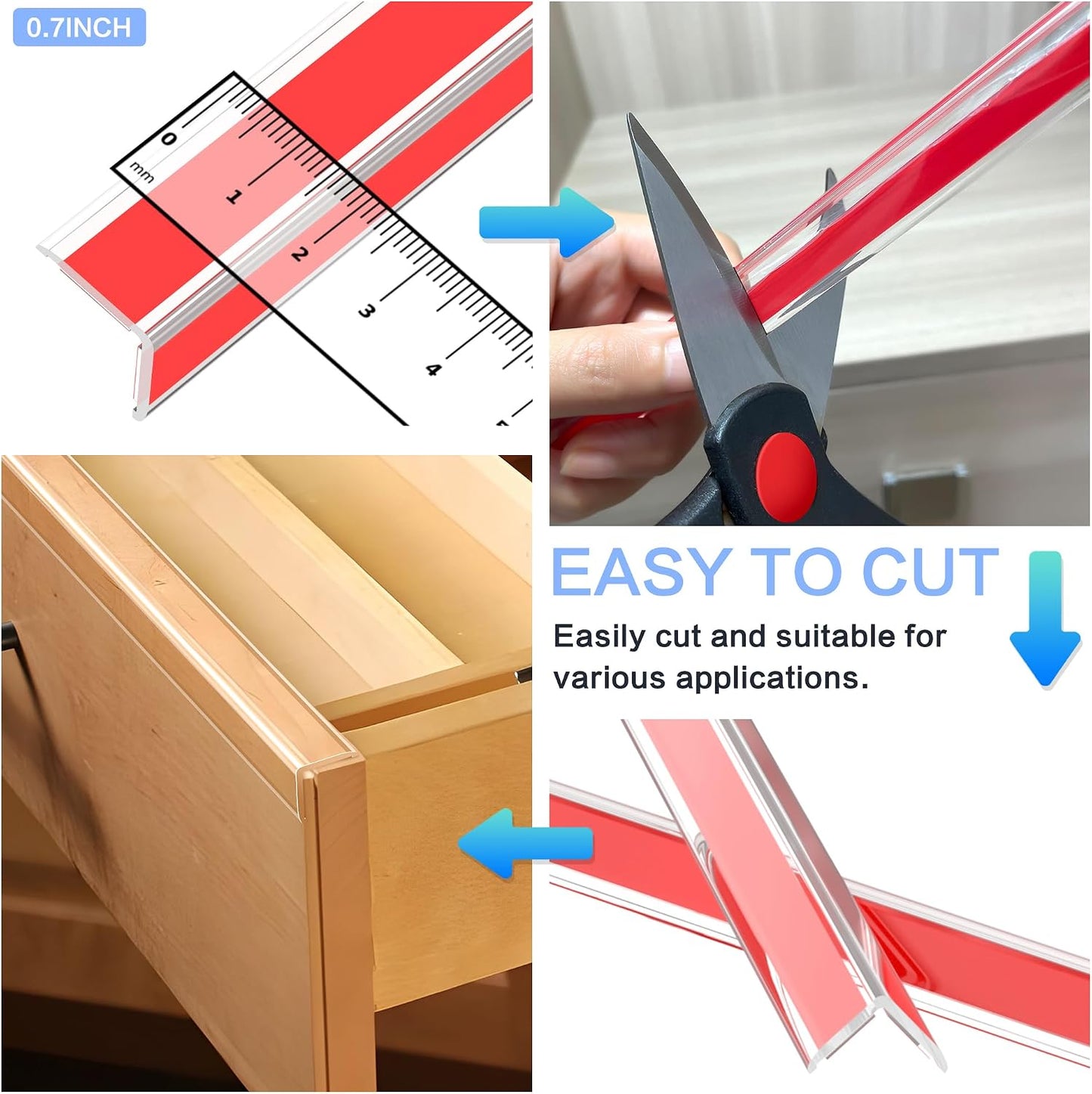 Wall Corner Protector, Walls Edge Protector，Self-Adhesive Wall Corner Guards,PVC Double Side Edge Protector， Furniture Stairs Guard (Gray 2PCS 90cm/35.4in)