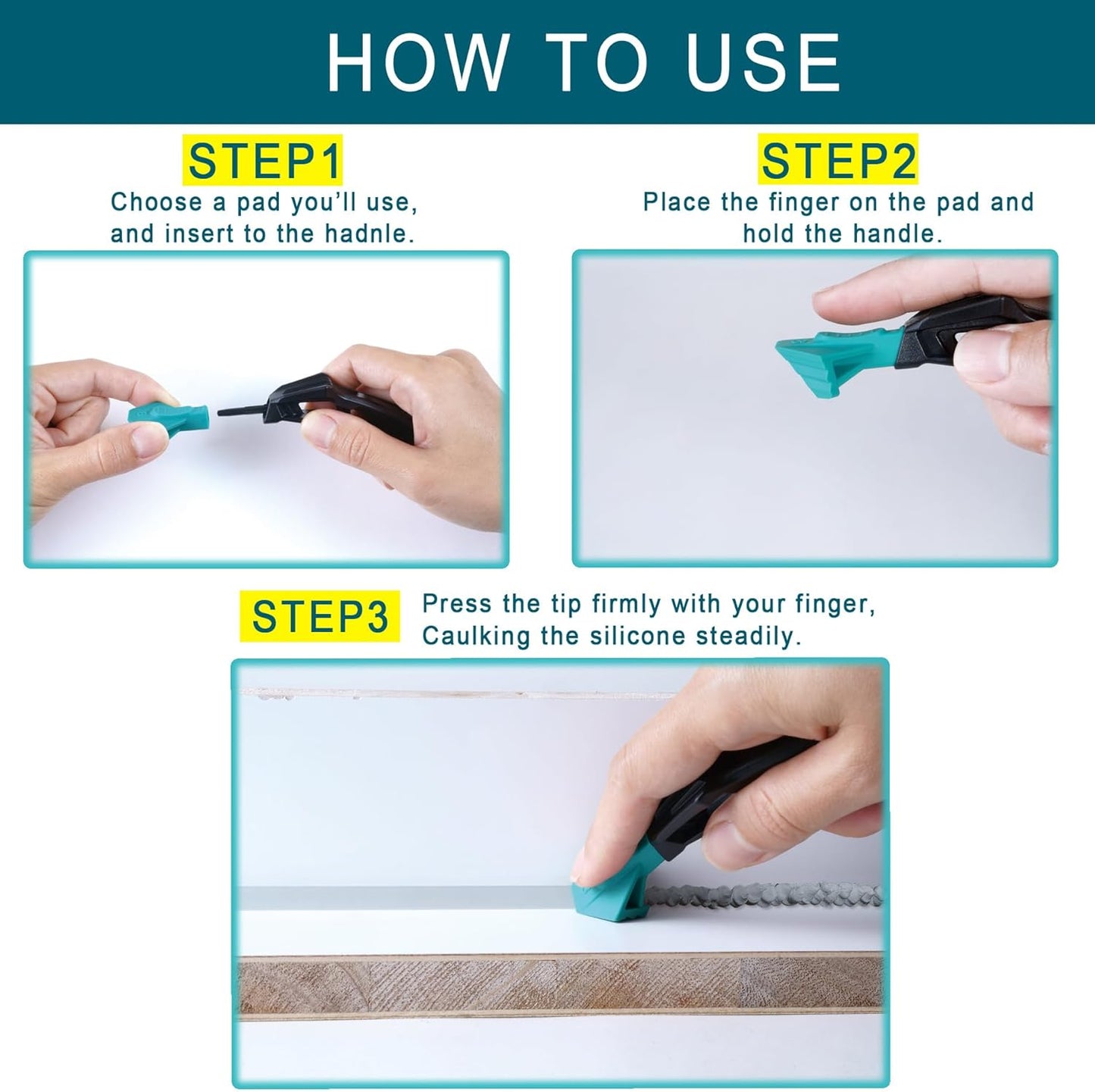 ORXPLUS TOOLS Silicone Caulking Tool Kit Silicone Sealant Finishing Tool for Silicone Sealant Grout Finishing Sealing (Palm Silicone Caulking Tool)