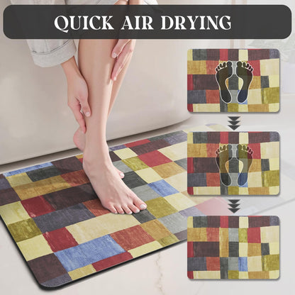 MontVoo -Bath Mat-Rubber Backing Non SlipThin Bathroom Rugs Fit Under Door- Quick Dry Absorbent Faux Suede Surface Grey Bathroom Floor Mats-Shower Rug for in Front of Bathtub Shower Gray 16x24