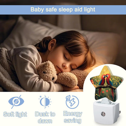 Lavender Butterfly Nightlight,Summer Flowers Star Night Lights Plug into Wall Decorations for Bedroom Bathroom,Dusk to Dawn Sensor Kitchen Hallway Stairs Energy Efficient Desk Lamp