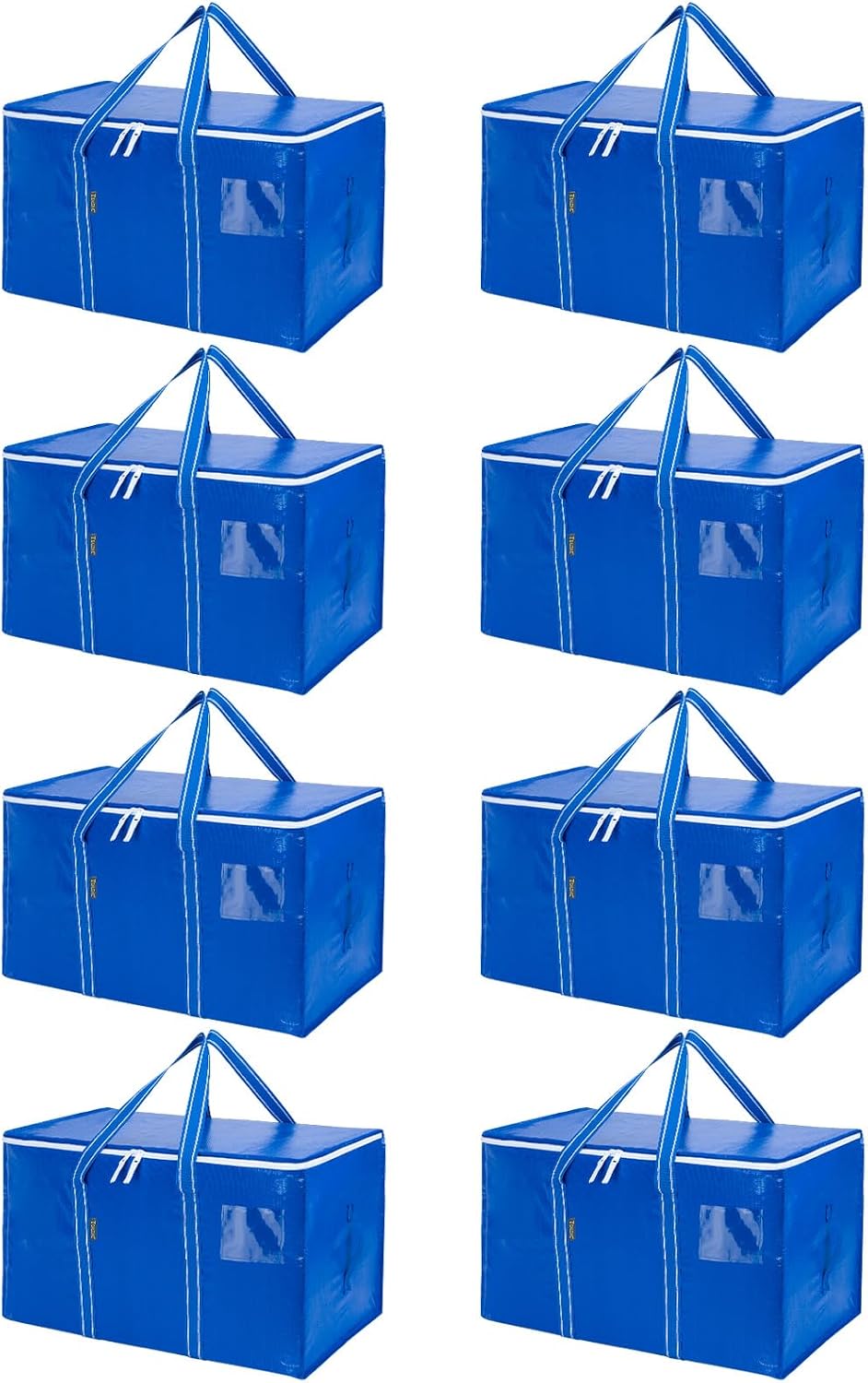 BALEINE 6-Pack Oversized Moving Bags with Reinforced Handles, Heavy-Duty Storage Tote for Clothes, Moving Supplies (Clear, 6-Pack)