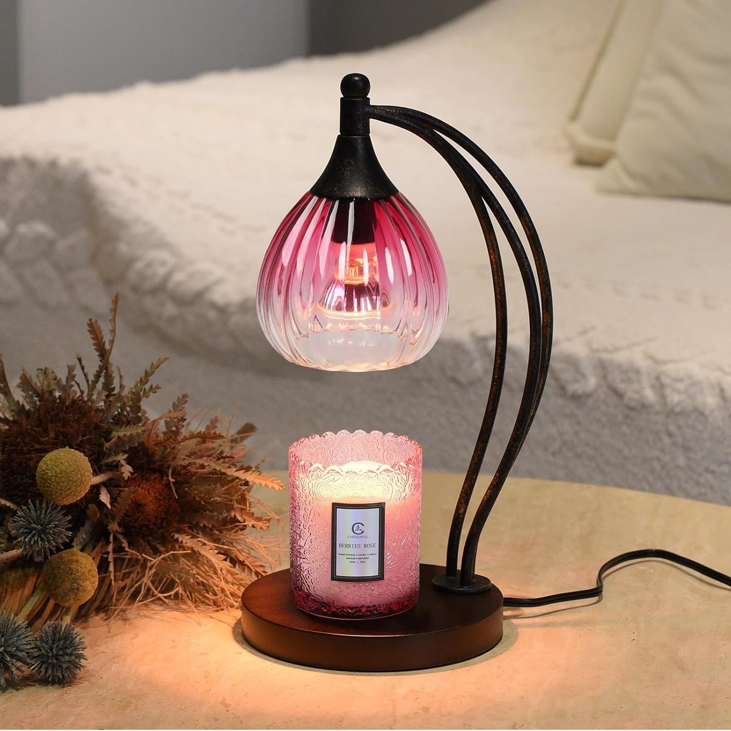 Candle Warmer Lamp with Timer Dimmer - Electric Light Wax Warmer for Jar Candles - Lamp with 2 Bulbs, Unique Birthday Gifts for Women Mom House Warming Gifts New Home Decor