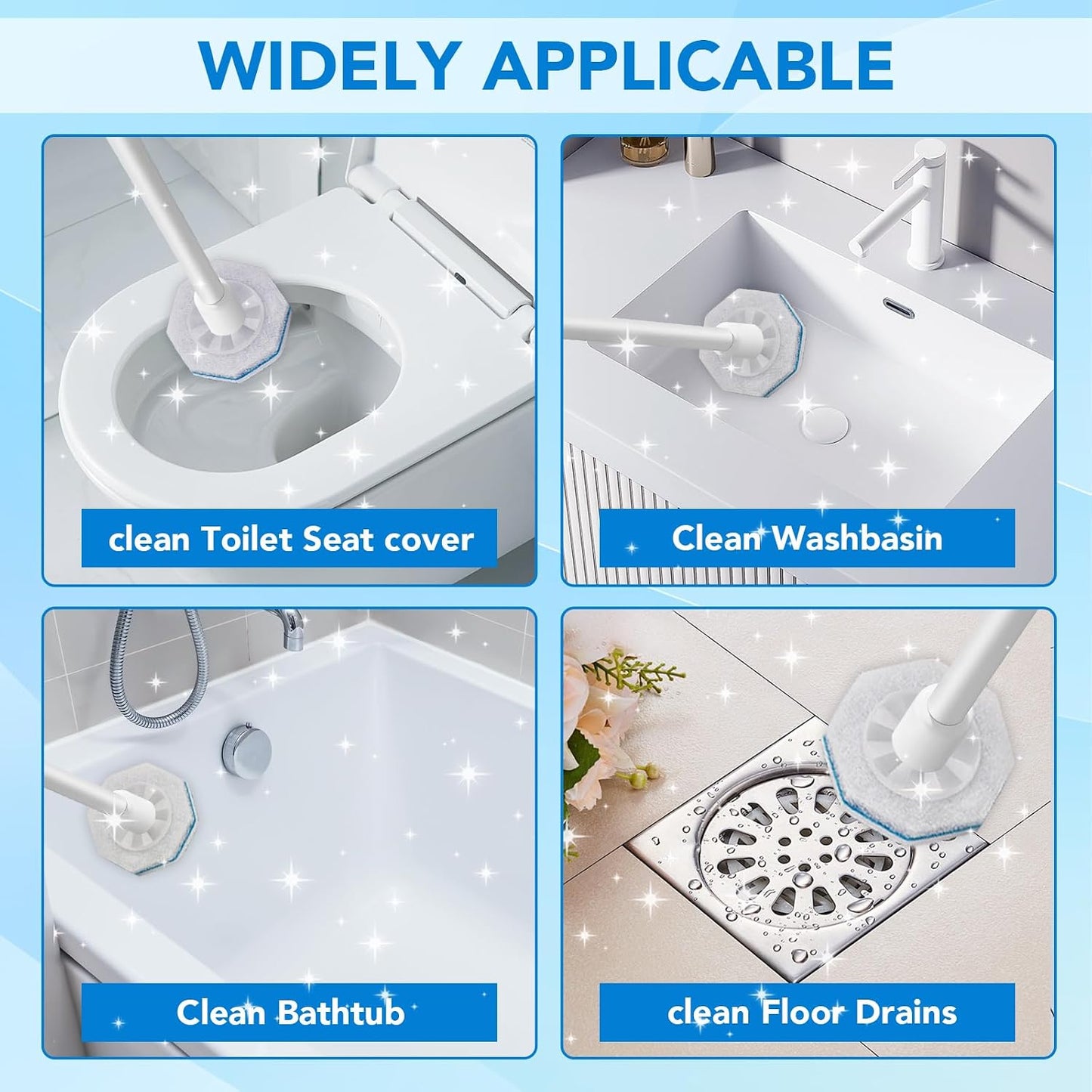 Disposable Toilet Wand Refills for Clorox, 50 Count - Compatible with Clorox Toilet Wand for Bathroom Cleaning