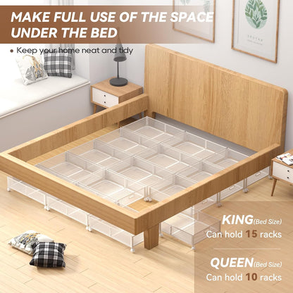 Under Bed Storage, Under the Bed Storage Containers with Wheels, Under Bed Shoe Storage Organizer Drawer for Bedroom Clothes Shoes Blankets -2Pack