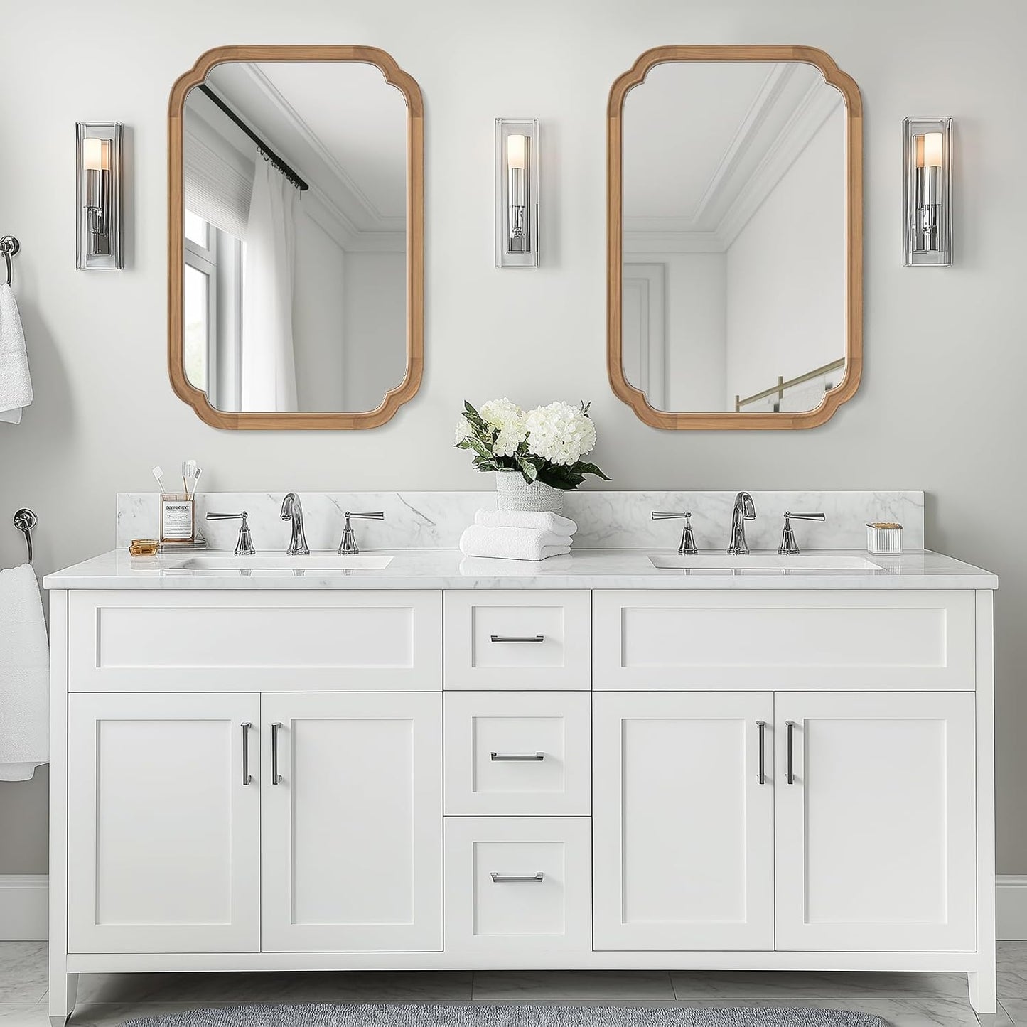 WallBeyond Full Length Mirror Wall Mounted 65"x22", Rustic Wooden Frame Floor Mirror, Large Full Body Mirror for Bedroom, Leaning or Hanging Against Wall, Natural