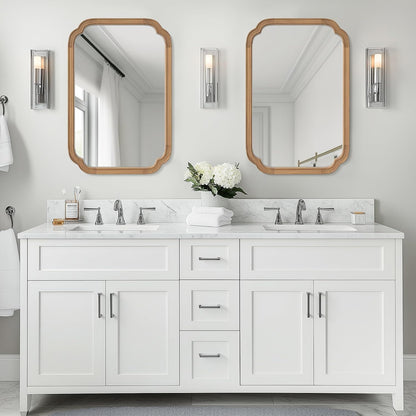 WallBeyond Full Length Mirror Wall Mounted 65"x22", Rustic Wooden Frame Floor Mirror, Large Full Body Mirror for Bedroom, Leaning or Hanging Against Wall, Natural