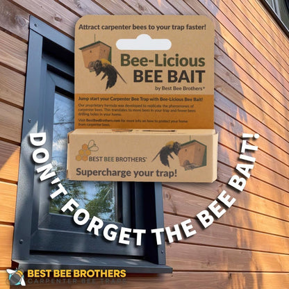 Best Bee Brothers Turbo Trap 2.0, Professional-Grade Carpenter Bee Trap for Outside with Bee Vault, Large Viewport & Spring-Loaded Door, 4.1” W x 4.8” H x 5.9” D