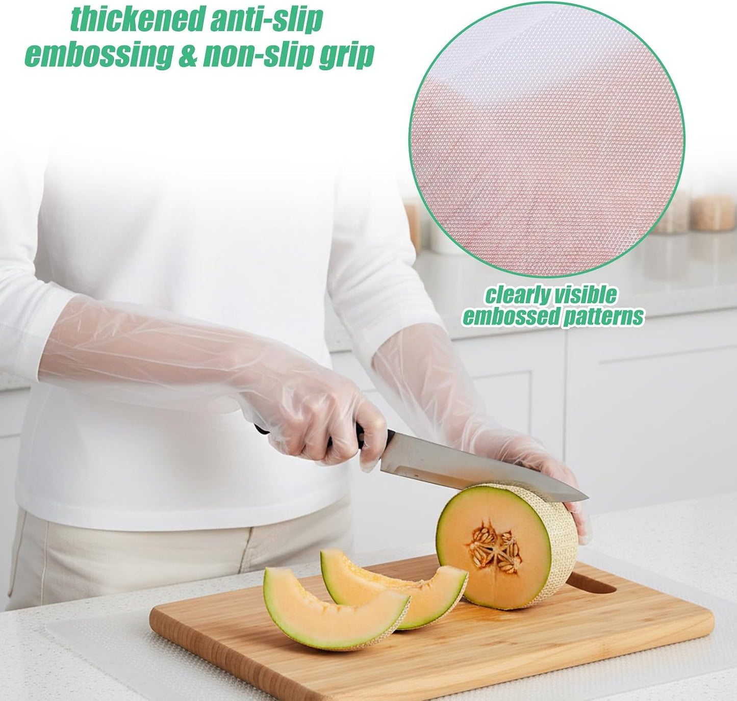 20PCS Transparent Long Disposable Rubber Cleaning Gloves, 23.6in Plastic Dishwashing Gloves, Waterproof and Non-slip Disposable Plastic Glove for Housework, Kitchen, Dishwashing, Gardening