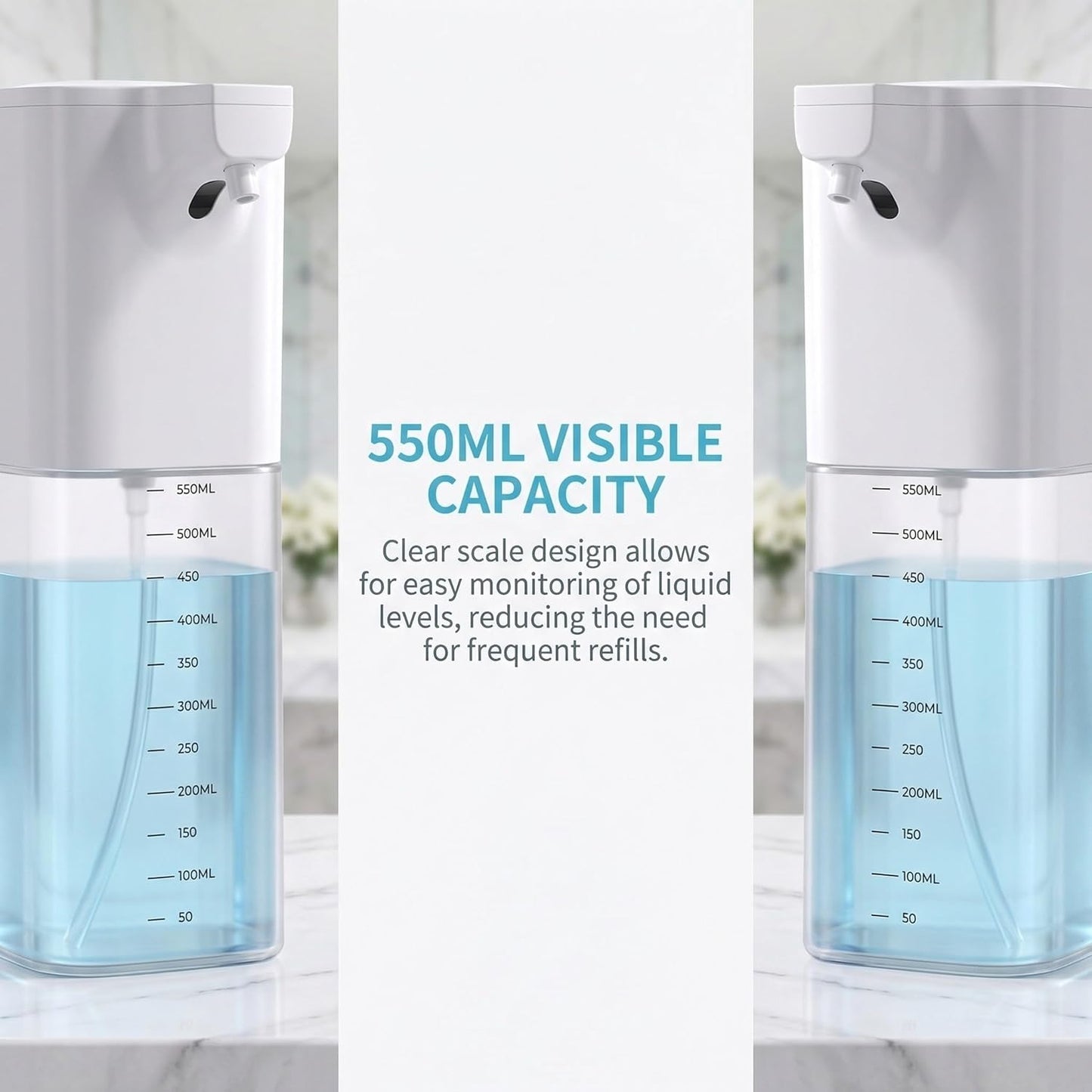 Automatic Foaming Soap Dispenser,Touchless Foam Soap Dispenser 4-Level Adjustable Electric, Auto Bathroom Kitchen Hand Soap Dispenser,12oz/350ml, Wall Mounted, Rechargeable