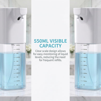Automatic Foaming Soap Dispenser,Touchless Foam Soap Dispenser 4-Level Adjustable Electric, Auto Bathroom Kitchen Hand Soap Dispenser,12oz/350ml, Wall Mounted, Rechargeable