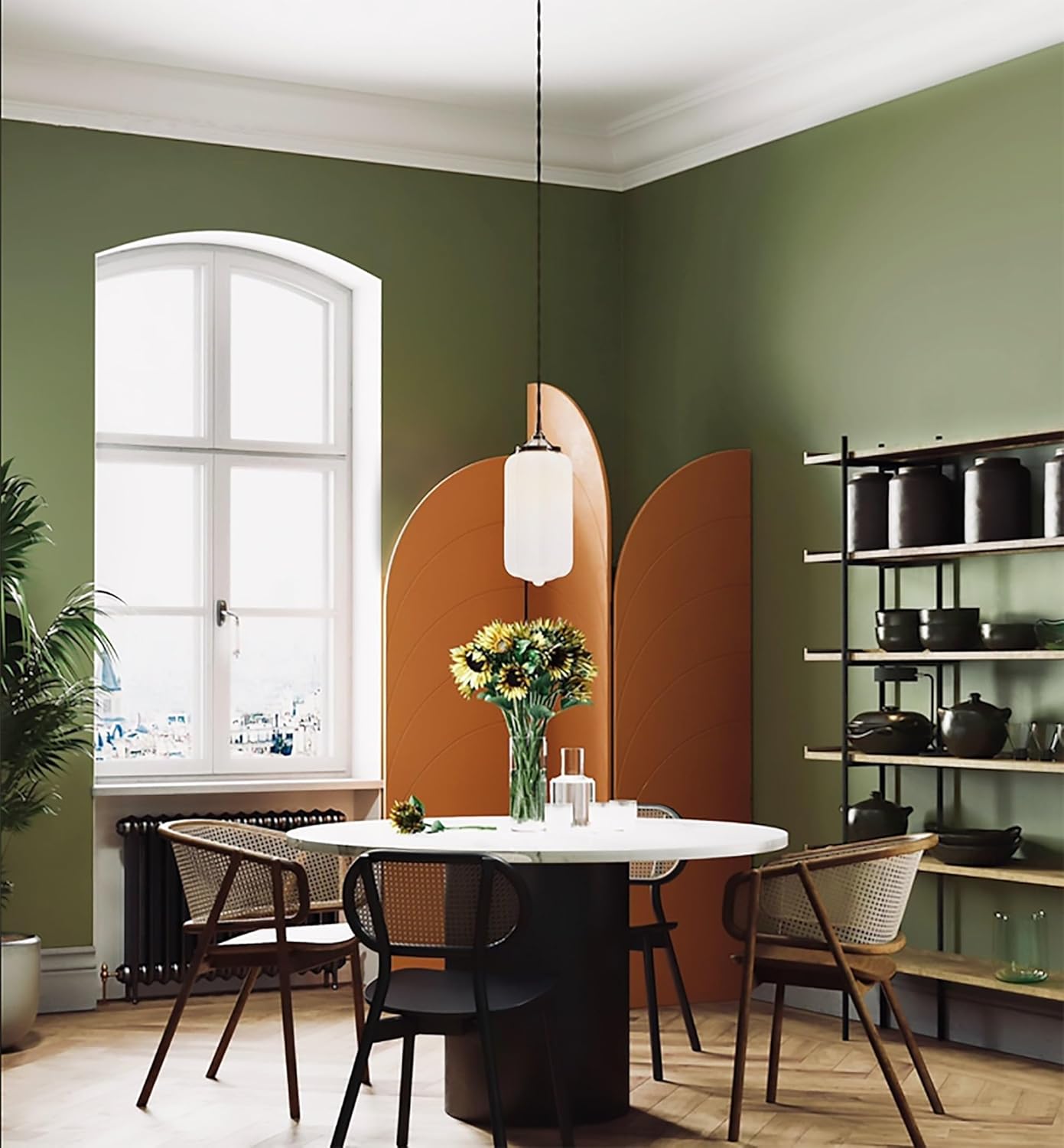 Dimoon 118''x17.7'' Green Peel and Stick Wallpaper Contact Paper Modern Self Adhesive Wall Paper Removable Renter Friendly Textured Solid Color Shelf Cabinet Vinyl Roll (118''x17.7'',Dark Green) - Colors B