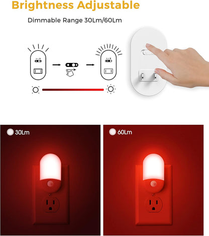 L LOHAS LED Motion Sensor Night Light, 2Pack, Motion Activated Night Light, Night Lights Plug into Wall Motion Sensor, 3000K Warm White, Adjustable Brightness 30/60LM, for Kids Adults Bathroom Bedroom