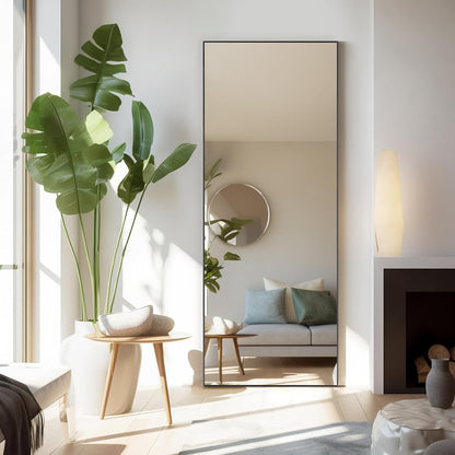 Arched Mirror Full Length, Upgraded 16"x59" Body Wall Mirrors with Shatter-Proof Glass, Floor Standing, Hanging or Leaning, Tall Arch Mirror with Stand Aluminum Alloy Frame for Bedroom Cloakroom
