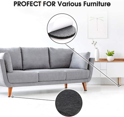 Yelanon Felt Furniture Pads for Hardwood Floors -36 Pcs 2" Premium Floor Protectors for Furniture, Felt Pads for Chair Legs, Black
