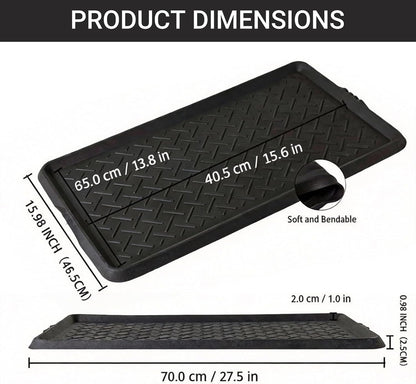Shoe Mat Tray Rubber Shoe Mat Heavy Duty Foldable Boot Tray with Lip Waterproof Non Slip Boot Trays for Entryway Indoor Outdoor 27.5x15.9 inch