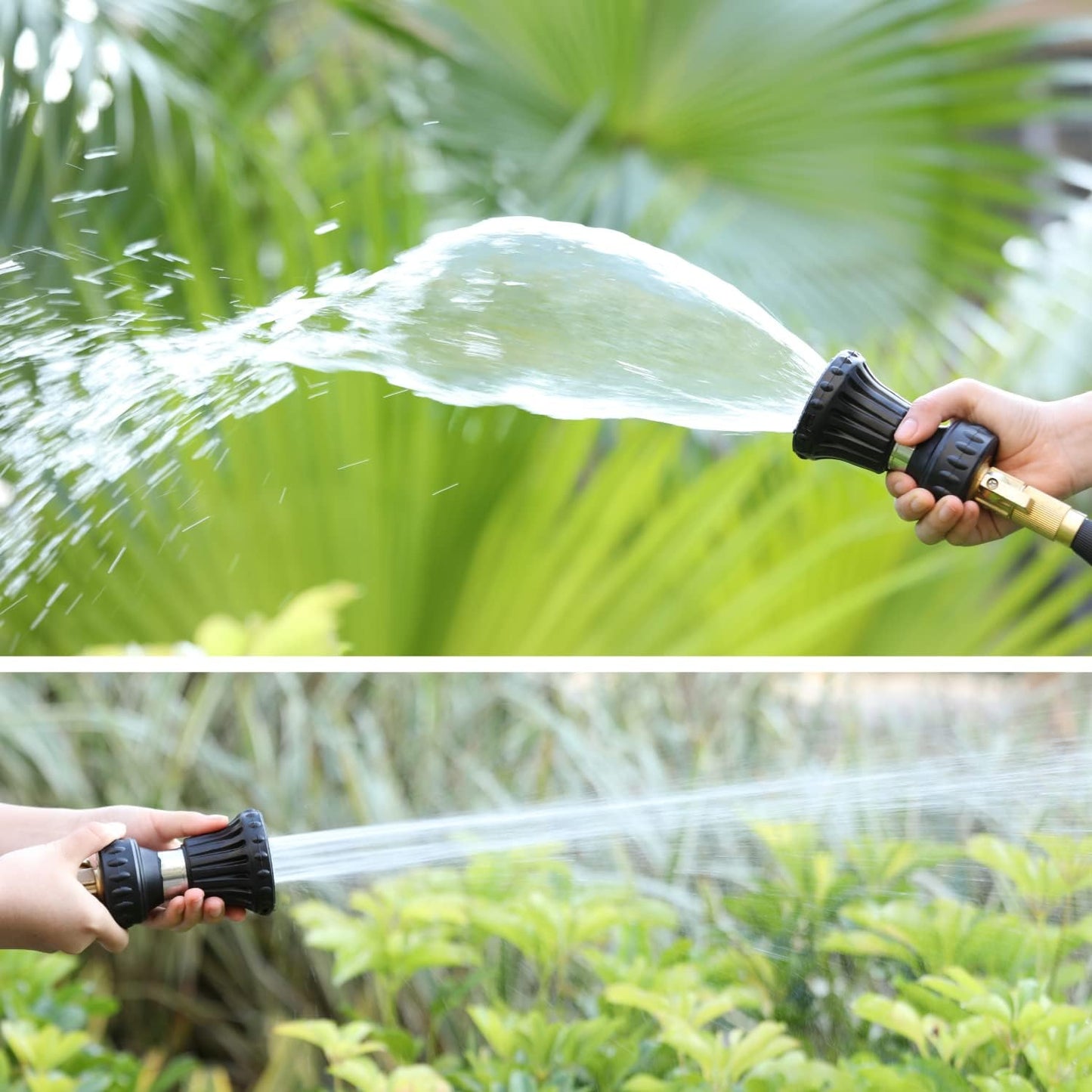 HOSUN Garden Hose Nozzle, Fireman Style Hose Nozzle, Heavy Duty Brass Hose Nozzle, Leak Proof & Best High-Pressure Sprayer for Plants Watering, Car Washing, Pet Washing, etc. (blue)