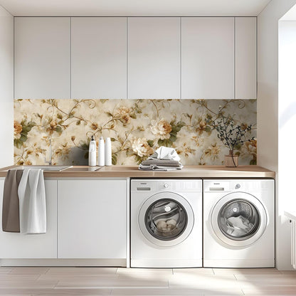 Peel and Stick Wallpaper, Soft Wildflower Botanical Contact Paper, PVC Vinyl Removable Wall Covering, Waterproof Easy-Clean, No Residue Renter Friendly, Neutral Decor, 39.4x17.3 in (Flowers2)