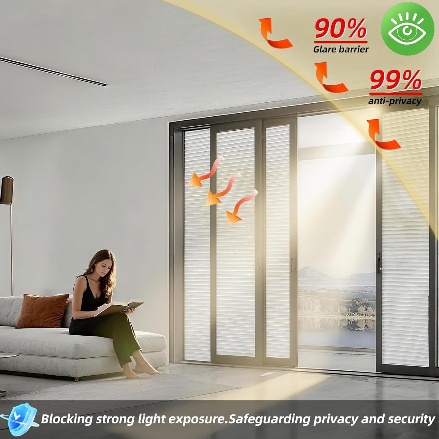 Frosted Window Privacy Film Static Cling, Removable Reusable Glass Sticker, Anti-UV Heat Blocking Decorative Window Film for Home Bathroom Bedroom with Installation Tools Frosted White 17x78inch