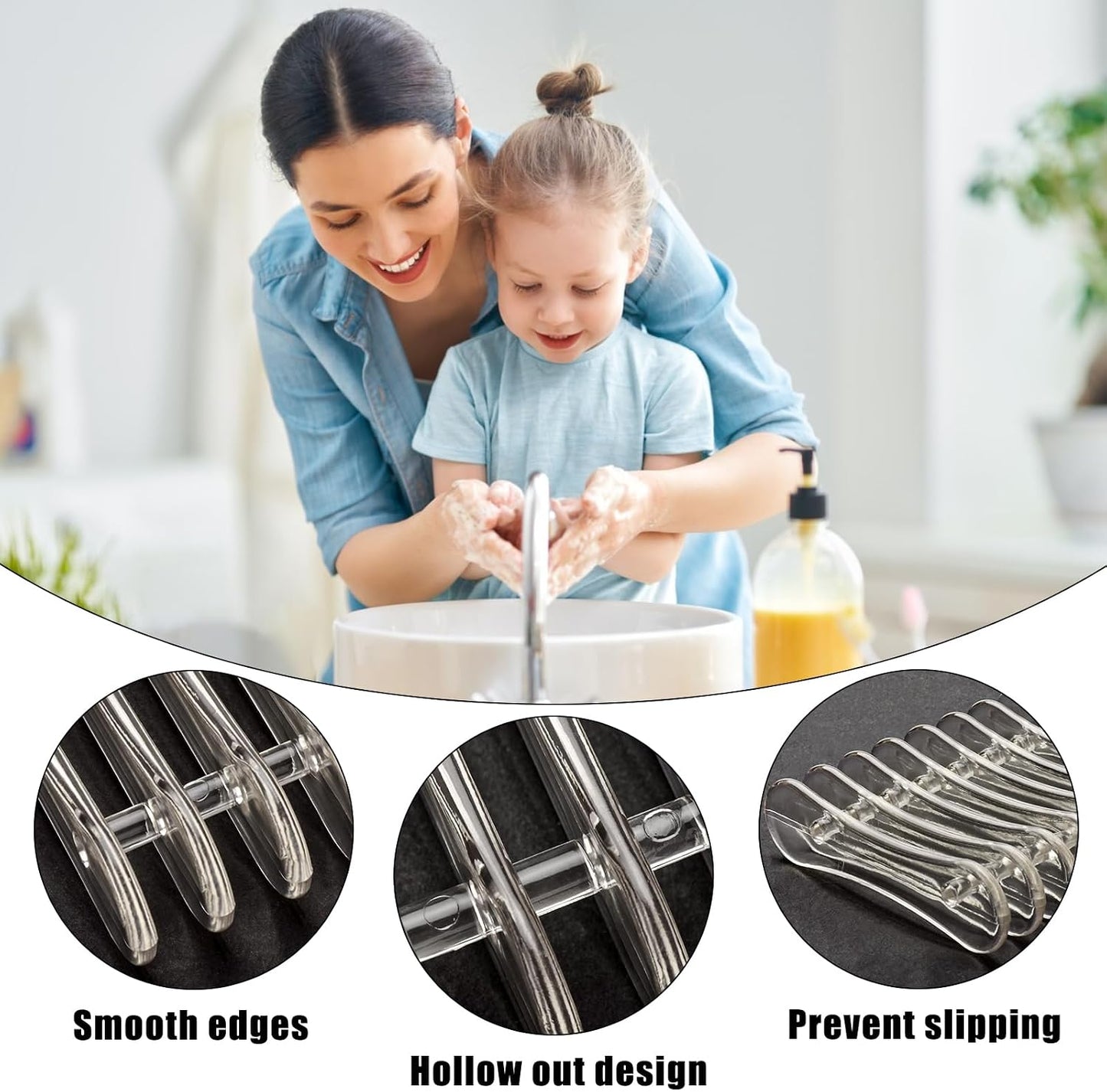 2 Pieces Plastic Bar Soap Holder Self Draining Soap Dish Soap Savers for Bar Soap Clear Soap Tray Soap Dish for Shower Kitchen Bathroom Hotel