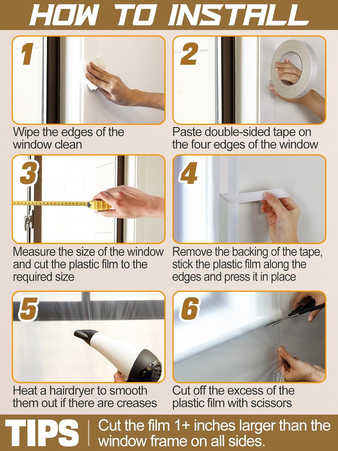 Apipi Patio Door Window Insulation for Winter - 87 x 236 in Thicken Sealing Plastic for Winterizing, Clear Shrink Film Cover Kit with Double-Side Tape for Large Window/ Sliding Door/French Door