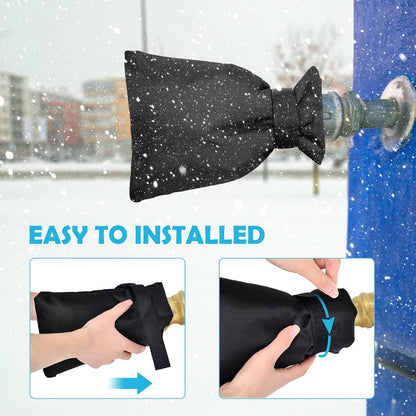 Outside Tap Covers for Winter, 1pcs Large Outdoor Tap Cover Insulated Protector, Waterproof & Thickened Thermal Tap Jacket Protects Your Tap from Freezing Bursting (Black)