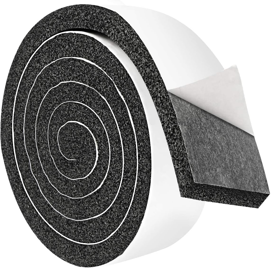 Seal Foam Tape,1/2 Inch W x 1/8 Inch T Weather Stripping for Door and Window,High Density Single Sided Closed Cell Door Insulation Weather Strip, 3 Rolls Total 50FT Black