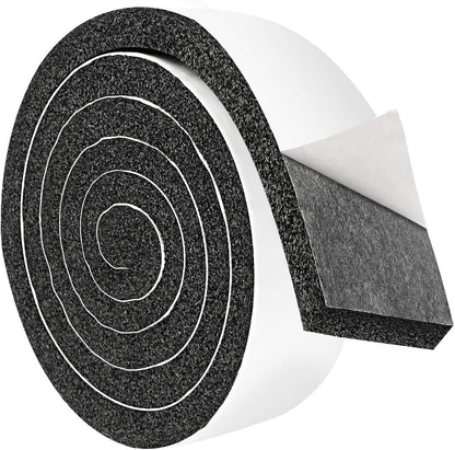 Seal Foam Tape,1/2 Inch W x 1/8 Inch T Weather Stripping for Door and Window,High Density Single Sided Closed Cell Door Insulation Weather Strip, 3 Rolls Total 50FT Black