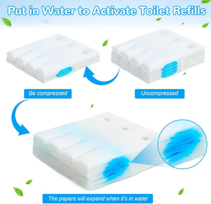 Effacera 48 Count Flushable Toilet Refills, Disposable Toilet Bowl Paper Bulk, Fresh Flushable Toilet Brush Refill Pads for Toilet and Bathroom, Toilet Brush Accessories (No Handle)