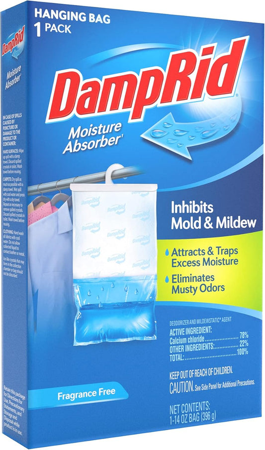 DampRid Fragance Free Hanging Moisture Absorber, 14 ounce (Pack of 6)