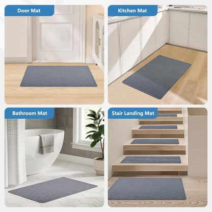 KOOTETA Stair Treads for Wooden Steps Indoor, 15 Pack 8" X 30" Non Slip Carpet Stair Treads with Reusable Adhesive for Kids Elders and Dogs, Surface Polyester TPR Backing Stair Runner Rugs, Dark Grey