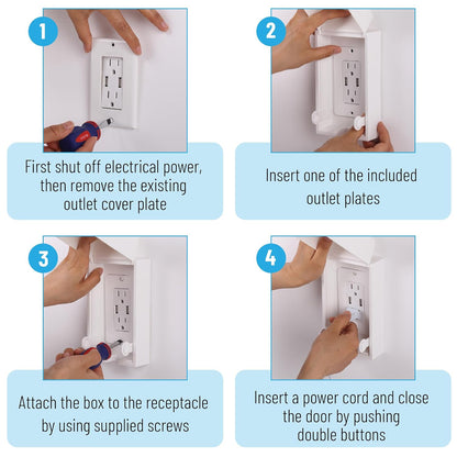 Bates Baby Safety Outlet Cover Box - Plug Covers for Electrical Outlets, Child Proof Outlet Cover, Socket Covers for Outlets