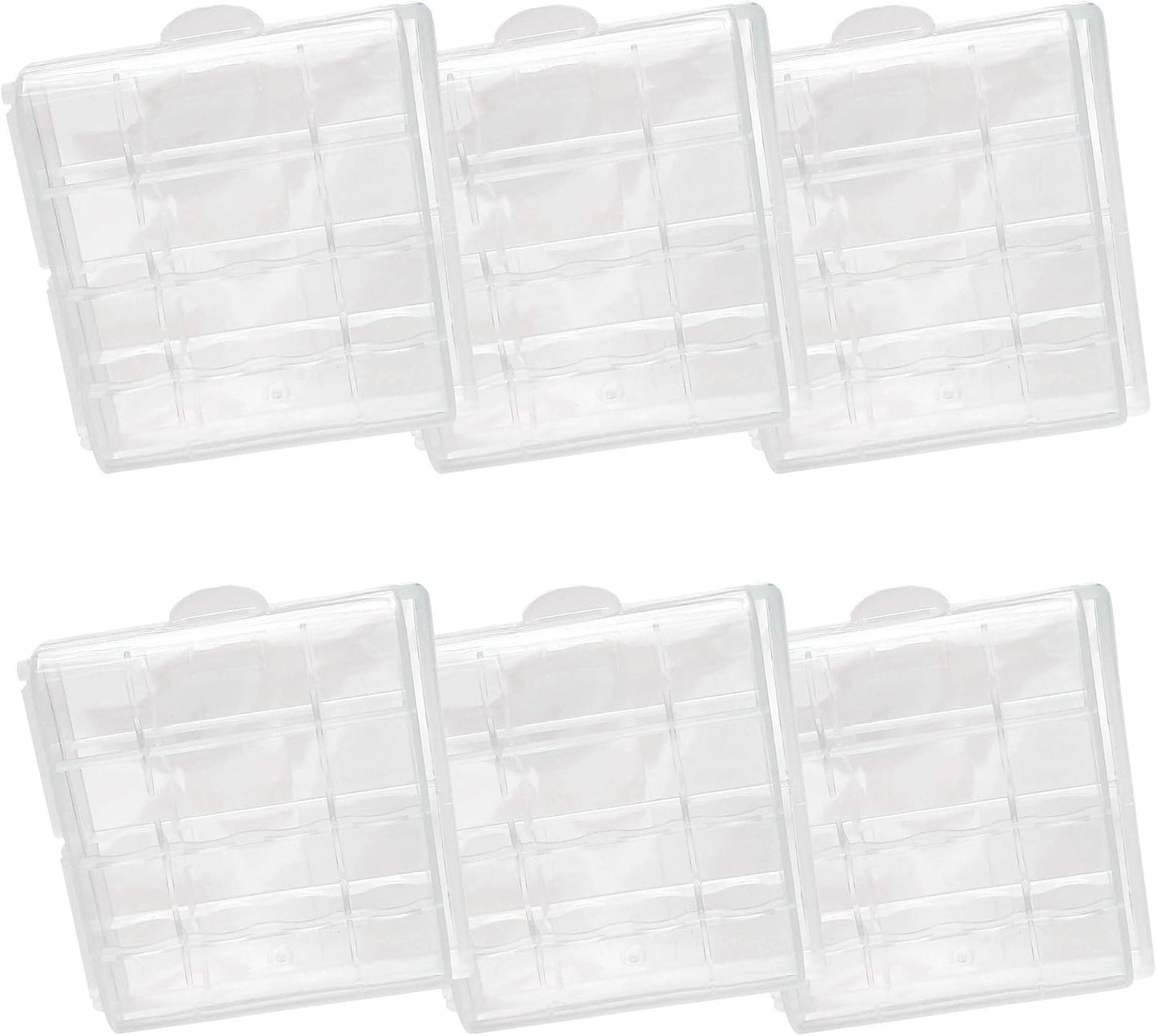 Battery Storage Case for AA/AAA, Battery Holder Box (6Pack Clear)